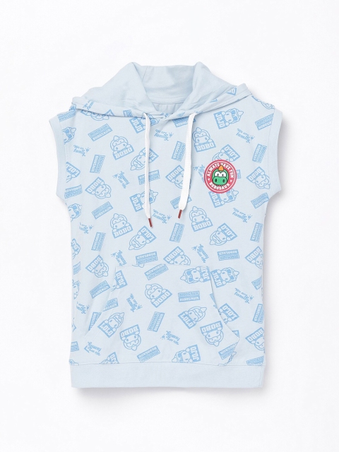 

Bossini Boys Blue Printed V-Neck Applique T-shirt