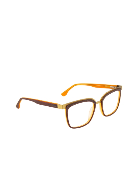 

Ted Smith Unisex Brown & Gold-Toned Full Rim Square Frames