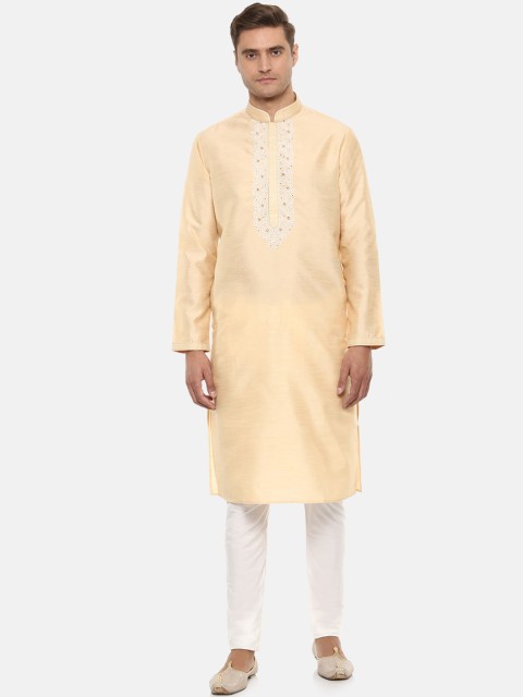 

Louis Philippe Men Beige Yoke Design Kurta with Pyjamas