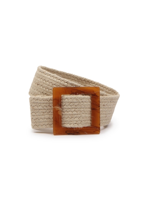 

FOREVER 21 Women Beige Braided Belt