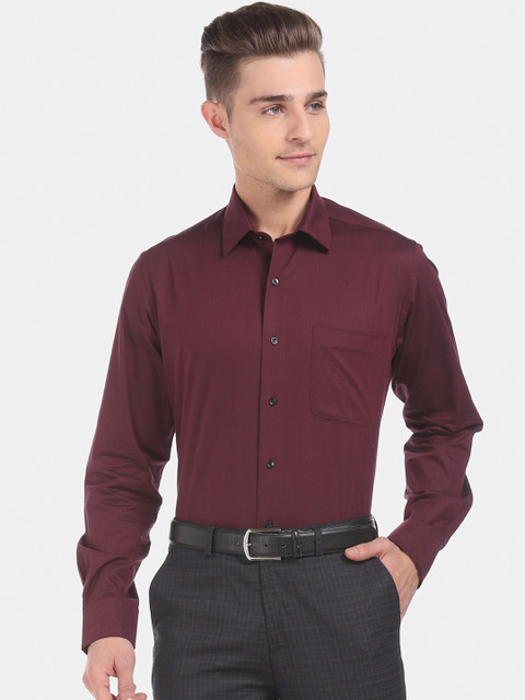 

Arrow Men Burgundy Printed Cotton Formal Shirt