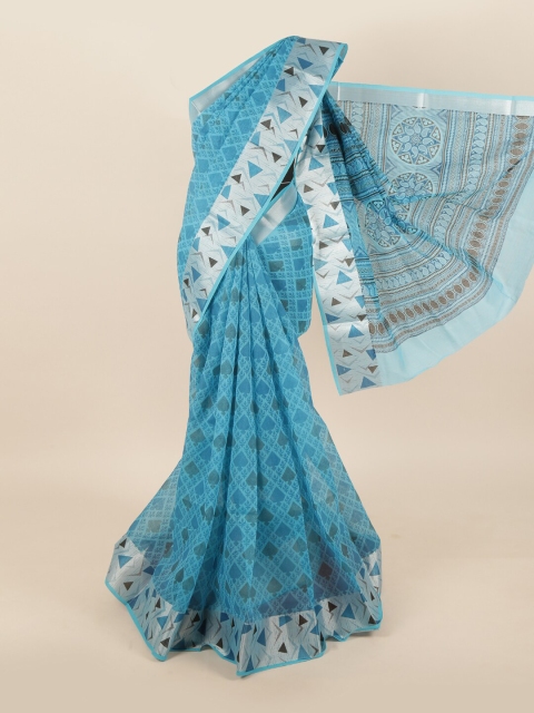 

Pothys Blue Ethnic Motifs Saree