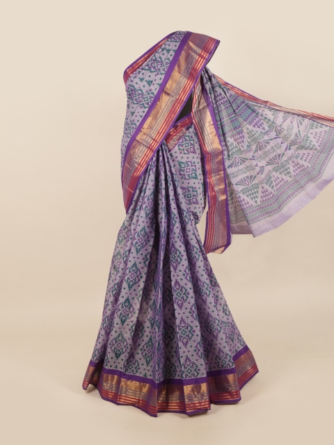 

Pothys Violet & Red Ethnic Motifs Saree
