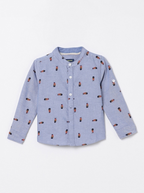 

Juniors by Lifestyle Boys Blue Printed Casual Shirt
