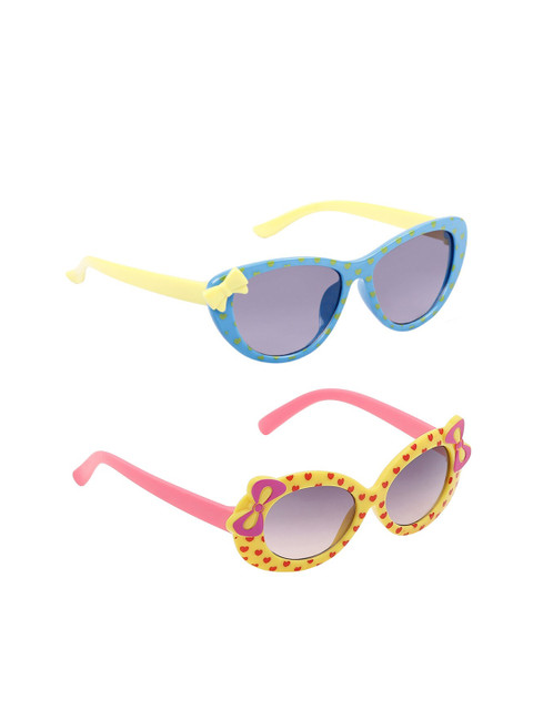 

Olvin Girls Grey Lens & Blue Oval Sunglasses with UV Protected Lens Combo