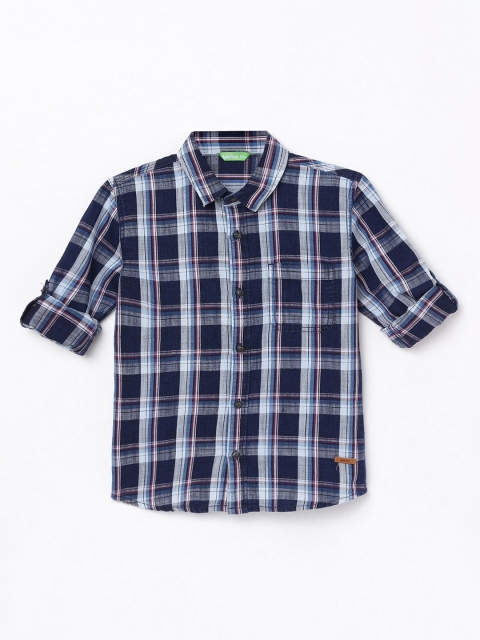 

Bossini Boys Blue Tartan Checks Casual Shirt