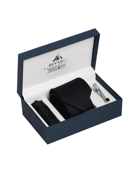 

Alvaro Castagnino Men Navy Blue & Silver-Toned Accessory Gift Set