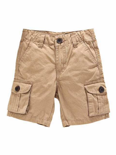 

Ed-a-Mamma Boys Khaki Mid-Rise Cargo Sustainable Shorts