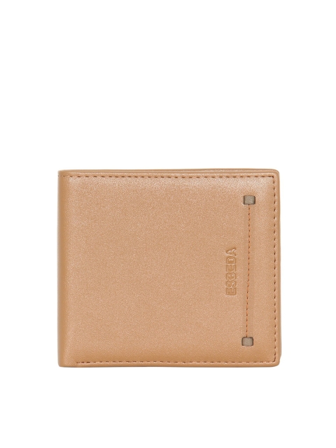 

ESBEDA Men Coffee Brown Solid Two Fold Wallet with RFID