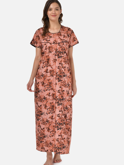 

Klamotten Pink & Brown Printed Maxi Nightdress
