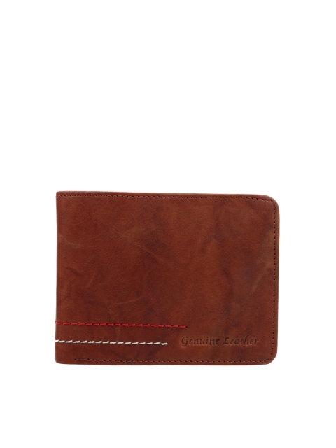 

Swiss Design Men Brown Textured Leather Two Fold Wallet
