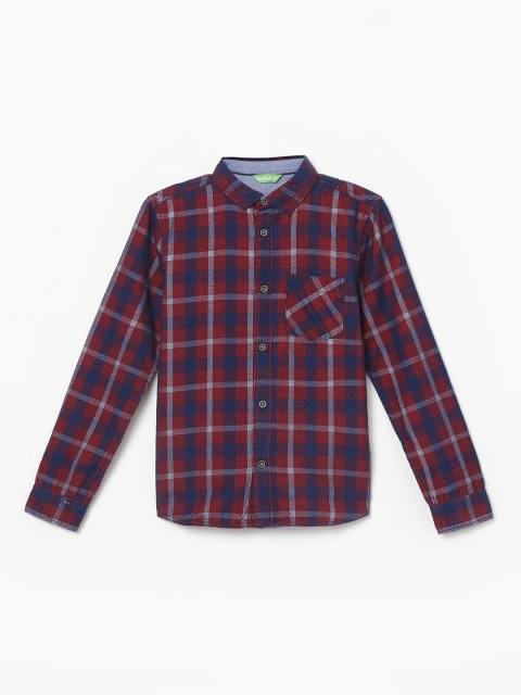

Bossini Boys Red Tartan Checks Checked Casual Shirt