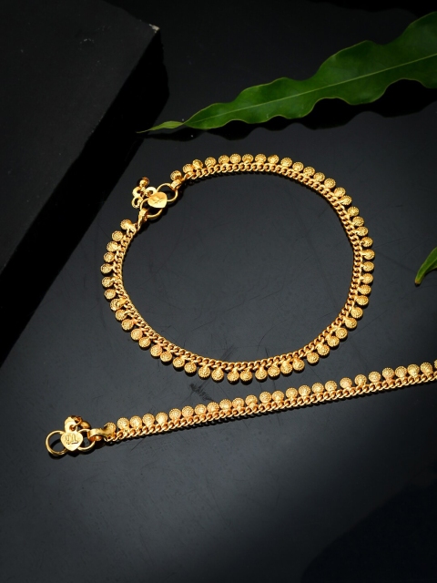 

Silvermerc Designs Gold Set of 2 Traditional Heena Anklet
