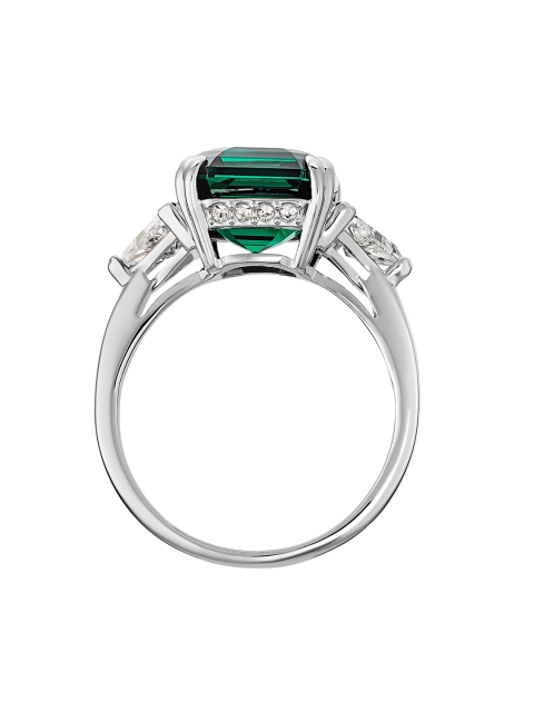 

SWAROVSKI Square Cut Crystal Green Rhodium Plated Attract Cocktail Ring