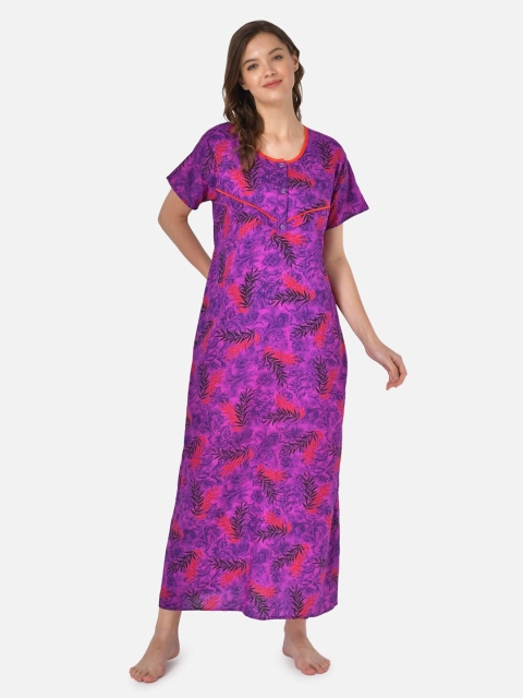 

Klamotten Purple Printed Maxi Nightdress