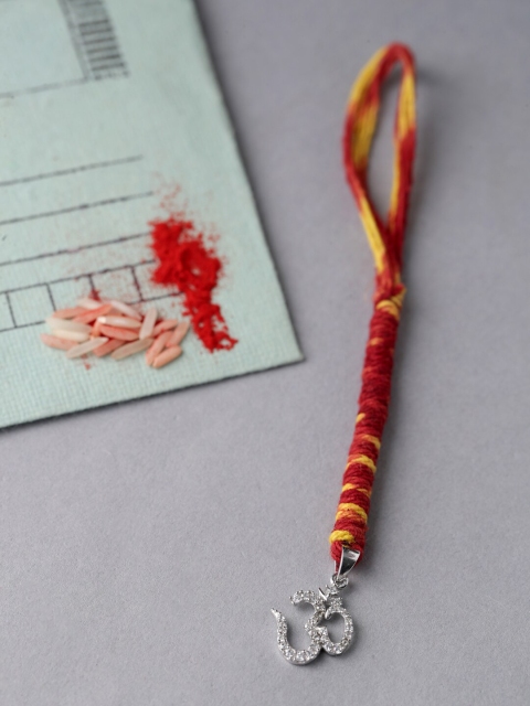 

Adorn By Nikita Sterling Silver Lumba Rakhi With Om Pendent