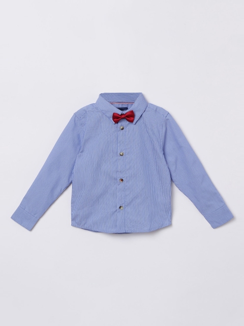 

Juniors by Lifestyle Boys Blue Striped Casual Shirt