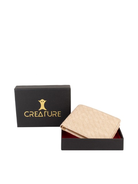 

Creature Men Cream Self Design PU Two Fold Wallet