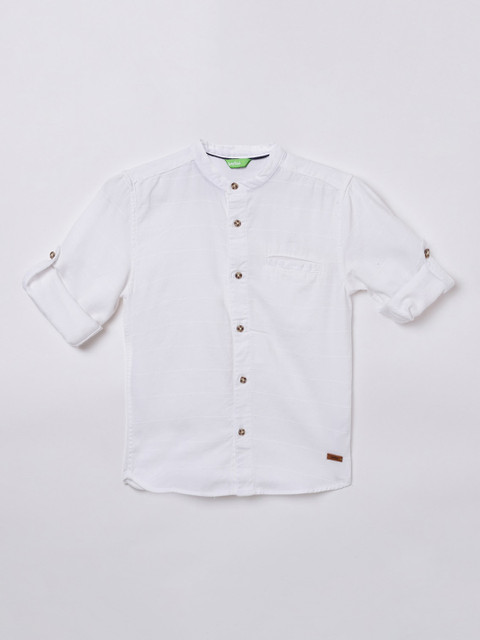 

Bossini Boys Off White Mandarin Collar Casual Shirt