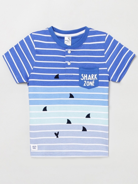 max Boys Multi Pure Cotton Striped Pure Cotton T-shirt