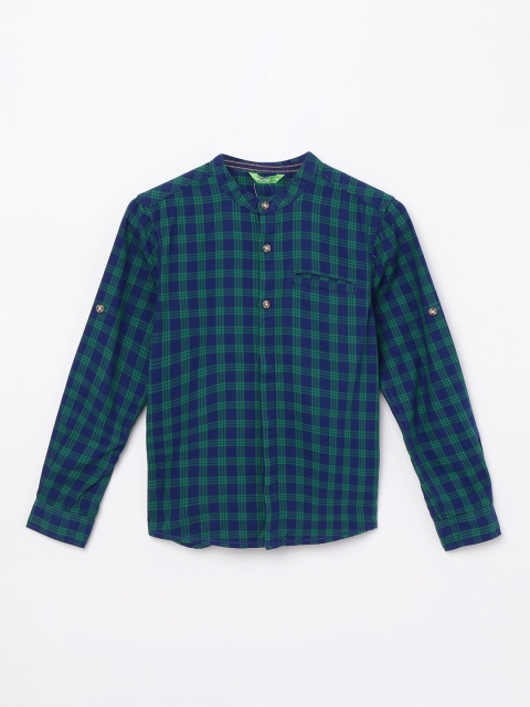 

Bossini Boys Green Buffalo Checks Checked Casual Shirt