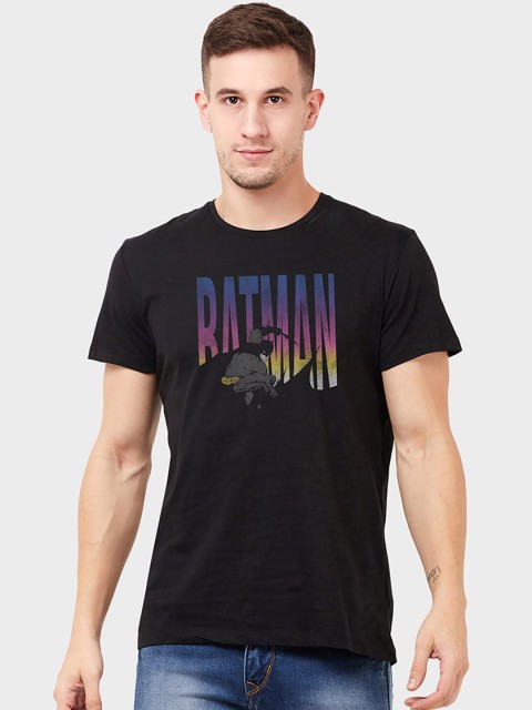 

Free Authority Men Black Batman Printed Cotton Pure Cotton T-shirt