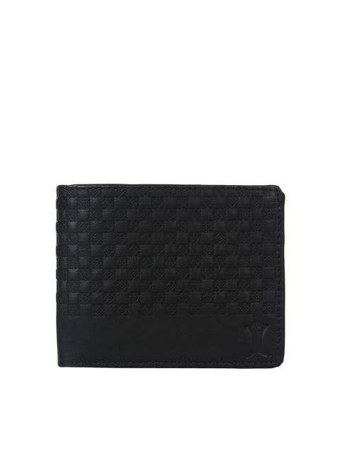

Creature Men Black Textured PU Two Fold Wallet