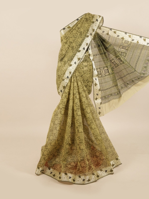 

Pothys Green Cotton Blend Saree