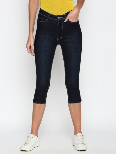 

fungus Women Navy Blue Denim Capris