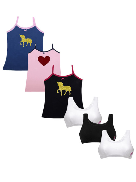 

DChica Pack of 6 Camsioles & Bras, Blue