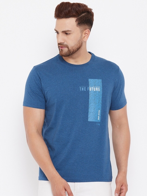

98 Degree North Men Blue Typography T-shirt