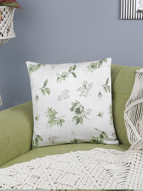 

The Decor Mart White & Green Set of 5 Square Cushion Covers