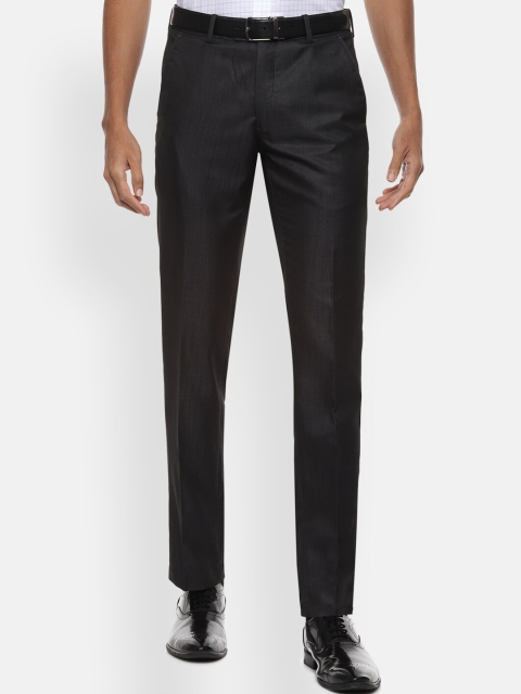 

Van Heusen Men Charcoal Slim Fit Formal Trousers