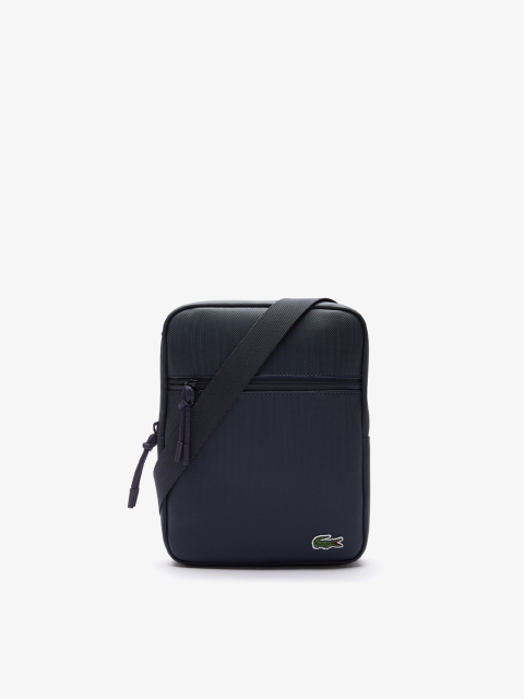 

Lacoste Men Navy Blue LCST Coated Canvas Flat Crossbody Bag