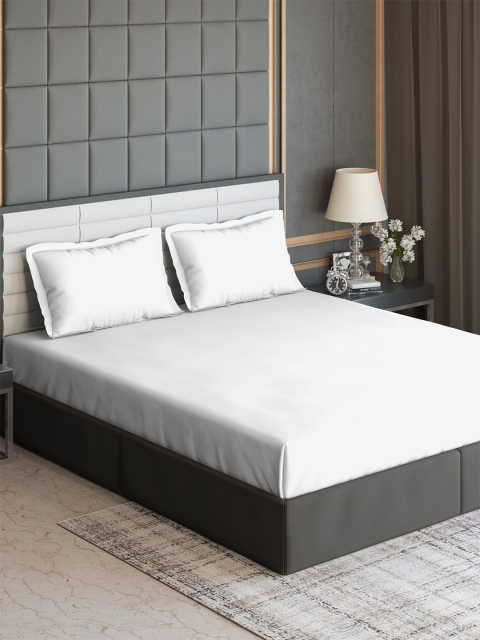 

DDecor White 600 TC King Bedsheet with 2 Pillow Covers