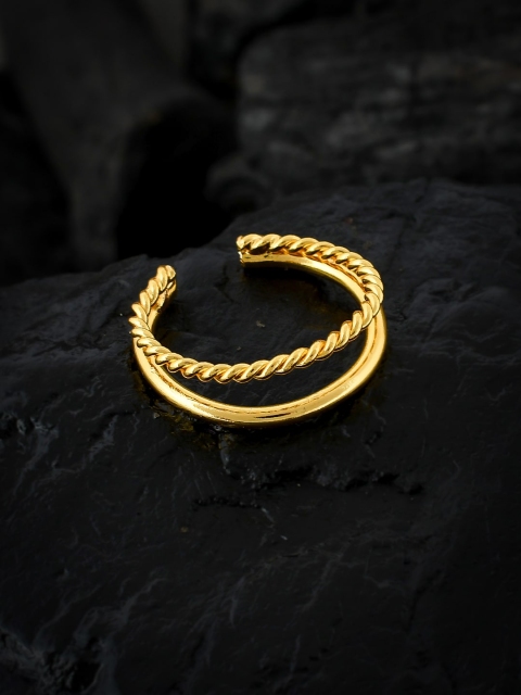 

Silvermerc Designs Gold-Plated Twisted Handcrafted Finger Ring