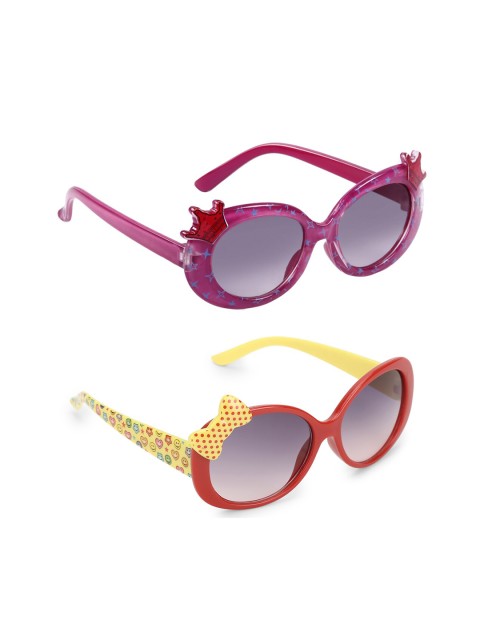 

Olvin Girls Grey Lens & Purple Oval Sunglasses with UV Protected Lens Combo