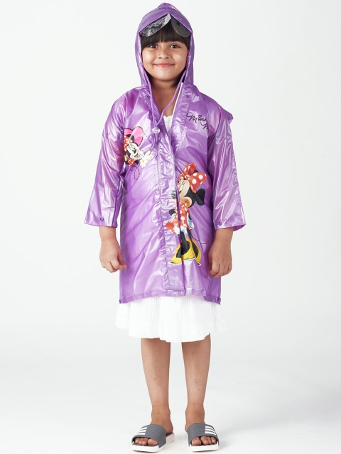 

Zeel Girls Purple & Black Printed Raincoat