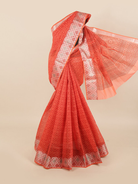 

Pothys Orange Ethnic Motifs Saree
