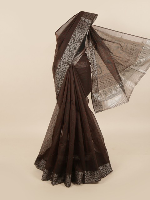 

Pothys Brown & Red Ethnic Motifs Saree
