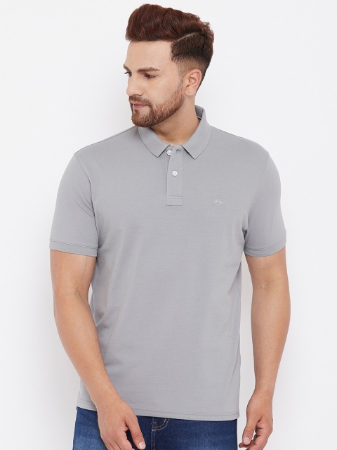 

98 Degree North Men Grey Polo Collar T-shirt