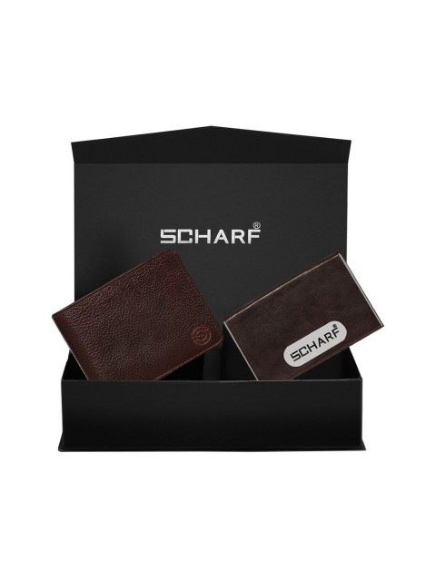 

SCHARF Men Brown Solid Leather Accessory Gift Set