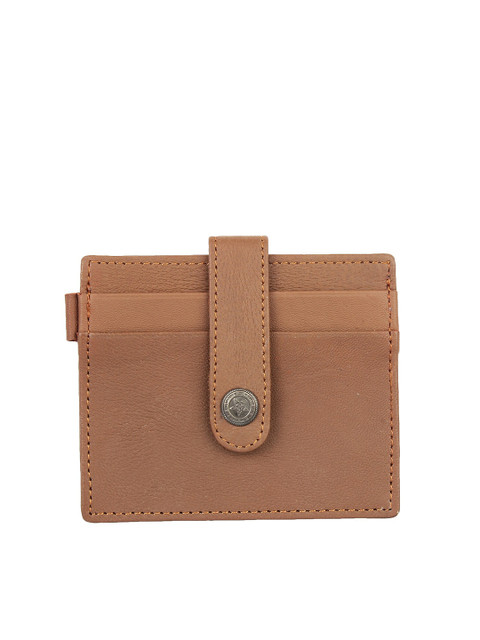 

Swiss Design Men Brown Solid Leather Card Holder