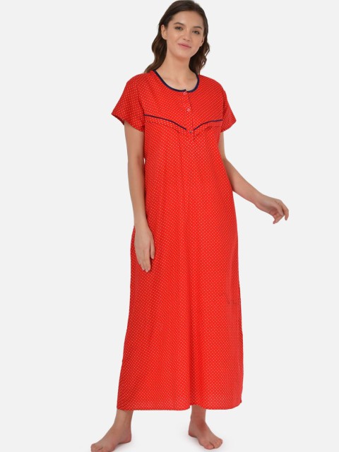 

Klamotten Red & White Printed Maternity Nightdress