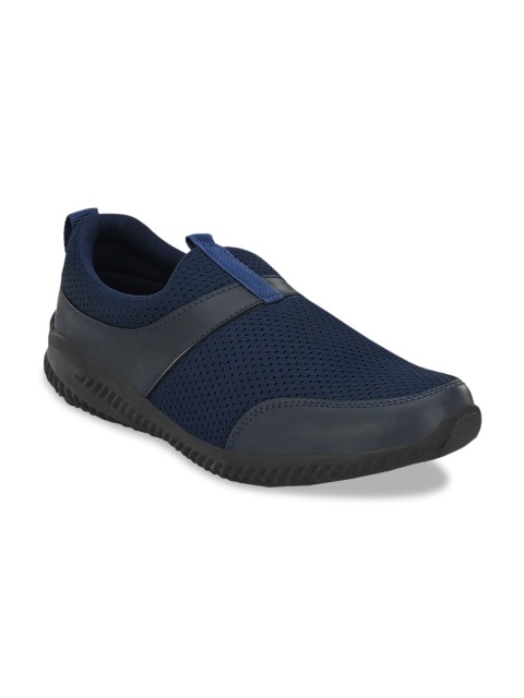 

Crew STREET Men Navy Blue Woven Design Slip-On Sneakers