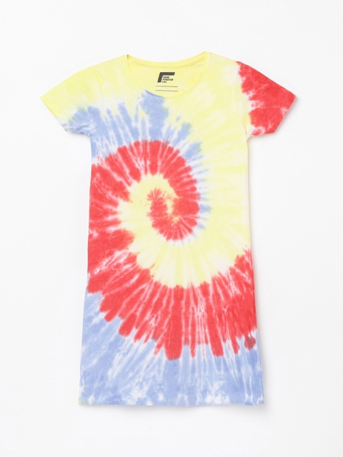 

Fame Forever by Lifestyle Multicoloured Tie and Dye Dyed T-shirt Dress, Multi