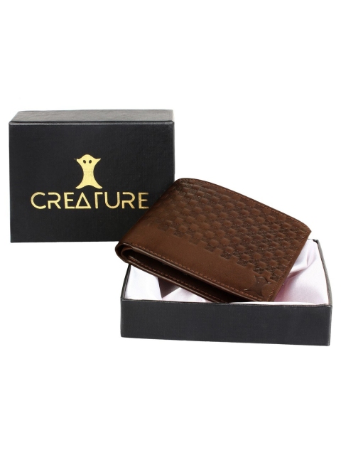 

Creature Men Brown Textured PU Two Fold Wallet