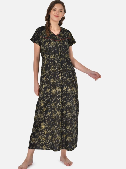 

Klamotten Black Printed Maxi Nightdress