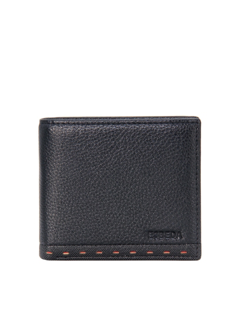 

ESBEDA Men Black Textured Two Fold Wallet with RFID