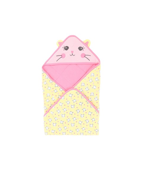 

Pantaloons Infant Kids Yellow & Pink Printed Pure Cotton Baby Wrap